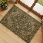 RELEANY Washable Area Rug, Small 2'x3', Brown/Dark Brown by RELEANY