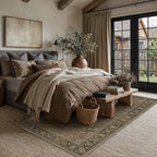HUGEAR 5x7 Brown Linen Look Washable Area Rug for Living Room - Image 3