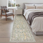 Madane Hallway Runner Rug 2x8 Washable Kitchen Rugs Non-Slip, Green/Gold - Image 4