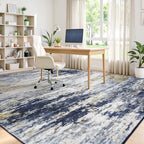 8x10 Area Rug for Living Room, Abstract Washable Large Rugs, Dark Blue - Image 6