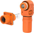 1 Set Battery Energy Storage Connector, 120A 25mm² High Current Connectors Quick Plug Terminal Orange Right Angle Plug and Socket IP67 Waterproof Power Adapter (120A, Orange)