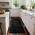 Ophanie Runner Rug for Hallway, 2x6 Bedroom Black Runner Rugs, Non Slip Fluffy Soft Shaggy Bedside Carpet for Kids Girls Boys Home Decor Aesthetic, Dorm Nursery - Image 2