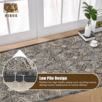 Washable Area Rug 2'6'' x 8' Vintage Traditional Persian Mat - Foldable Distressed Non-Slip Machine Washable Carpet for Living Room Bedroom Kitchen Home Decor - Ebony and Taupe - Image 5