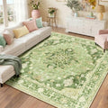 RELEANY Washable Area Rug, Square 8'x8', Green/Yellow by RELEANY
