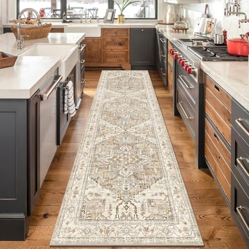 Yamaziot Washable Runner Rug, 3x10 Non-Slip Boho Hallway Kitchen Rug by Yamaziot