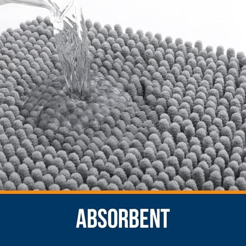 OLANLY Toilet Rugs U-Shaped 24x24, Soft Absorbent Chenille Contour Rugs - Image 4