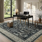 8x10 Area Rug for Living Room, Non-Slip Washable Large Carpet, Black Brown - Image 6