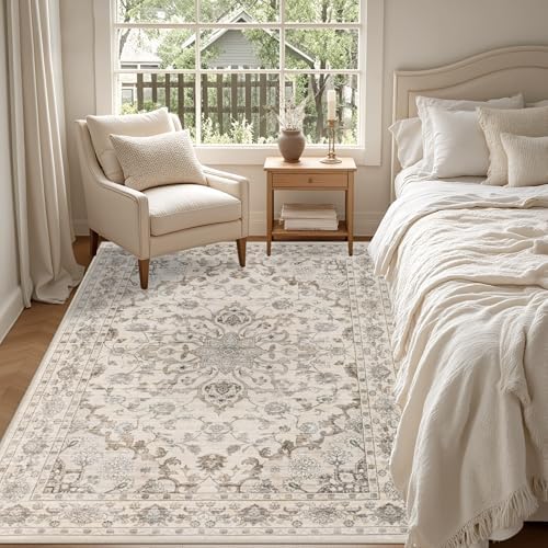 3x5 Area Rugs Living Room: Washable Rug for Bedroom Brown Beige - Image 3