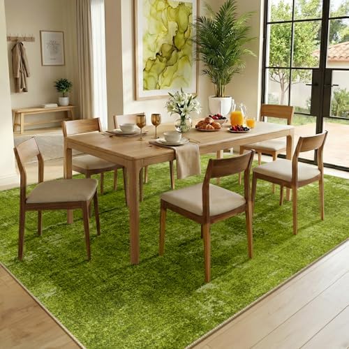 RELEANY Washable 5'x7' Abstract Area Rug for Living Room Grass Green - Image 4