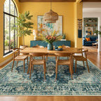 RELEANY Washable Area Rug, 6'x9', Blue/Vintage Dark Blue - Image 2