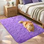 2x3 Purple Fluffy Soft Area Rug Non-Slip for Entryway Bedroom Dorm Hallway by ModernHomeDecor