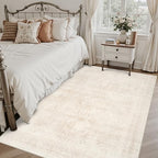 4x6 Area Rugs Living Room: Bedroom Neutral Washable Carpet Beige - Image 2