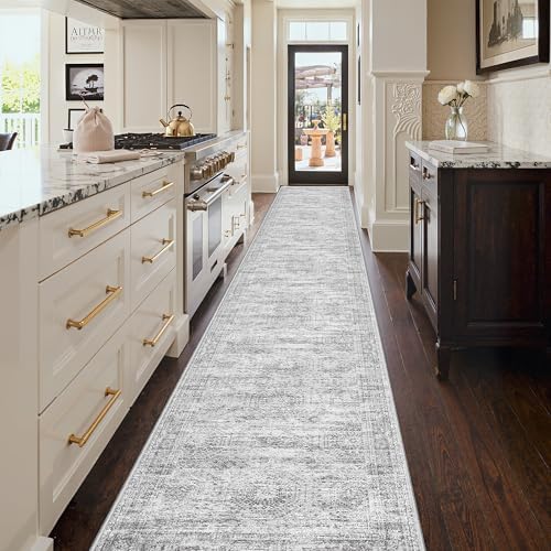 3x20 Runner Rug Non Slip,Washable Hallway Runner Rug,Grey - Image 3