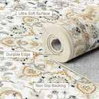 Round Area Rug for Living Room: 8ft Washable Rug for Bedroom Beige - Image 6