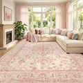 RELEANY Washable Area Rug, 8'x10', Pink/Light Vintage Pink by RELEANY