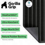 GORILLA GRIP WeatherMAX Door Mat, Indoor Outdoor Use, 29x17, Black Stripe - Image 2