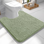 OLANLY Toilet Rugs U-Shaped 24x24, Soft Absorbent Chenille Contour Rugs by OLANLY