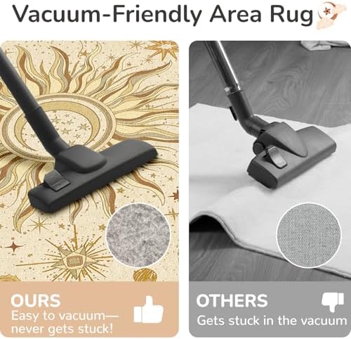 Vacuum-Friendly, 2x6 Washable Area Rug, Beige Camel Brown - Image 5