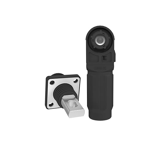250A Battery Energy Storage Connector, 70mm² High Current Connectors IP67 Waterproof Copper Plate Wiring Power Adapter Quick Plug Terminal Right Angle Plug and Socket (1500V Black+Orange)