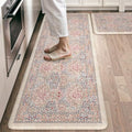 Collive Kitchen Rugs Sets of 2 Non Slip, Blush Anti Fatigue Kitchen Mats by Collive