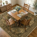 RELEANY Washable Area Rug, Square 7'x7', Brown/Dark Brown by RELEANY