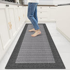 StepRite Kitchen Rugs, Kitchen Mats for Floor, 60"x20" Non-Slip Machine-Washable Kitchen Throw Rug, Absorbent Runner Rugs Office, Sink Standing Desk Mat, Decor Carpet, Grey by Bringcushiontoyourlife