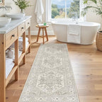 Madane Washable Runner Rug 2x6 Runners for Hallways Non Slip, Beige/Brown - Image 4