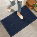 HIYARD Sturdy Front Door Mat, Absorbent Muddy Dirt Resist Welcome Door Mats Outdoor Indoor, Stain and Fade Resistant, Non-Slip Backing Entry Mat Low Profile Doormat for Entryway, 29×17, Blue by HIYARD