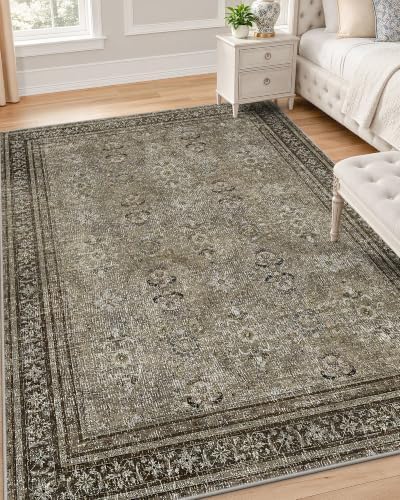 OLANLY 4x6 Washable Area Rug, Soft Non Slip Carpet for Bedroom Living Room by OLANLY