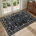 2x3 Area Rugs Living Room: Washable Vintage Rug for Bedroom Black by EXPEDIX