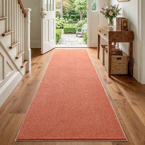 2x6 Orange/White Runner Rug Washable Non-Slip for Kitchen Hallway Bathroom - Image 2