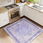 RELEANY Washable Area Rug, Square 4'x4', Purple by RELEANY