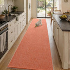 2x10 Orange/White Runner Rug Washable Non-Slip for Kitchen Hallway Bathroom by Unknown