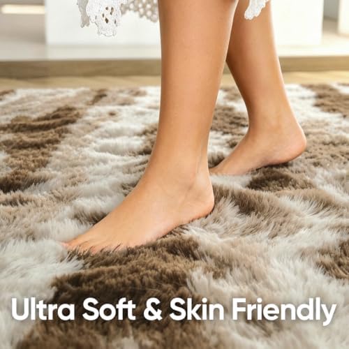 Noahas 2x8 Khaki Fluffy Soft Runner Rug Non-Slip for Bedroom Dorm Hallway - Image 5