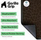 GORILLA GRIP WeatherMAX Door Mat, Indoor Outdoor, 29x17, Dark Brown Pebble - Image 2