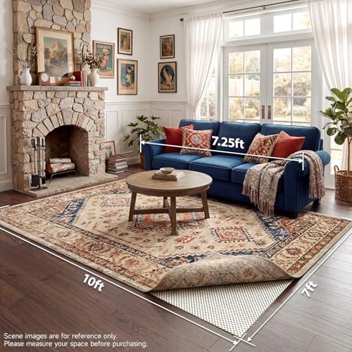 Veken 7x10 Ft Rug Pad Gripper for Hardwood Floors, Non Slip Rug Pads for Area Rugs, Thick Rug Grippers for Tile Floors, Under Carpet Mat, with More Than 99 Pieces Anti-Slip Solid Square Pattern - Image 6