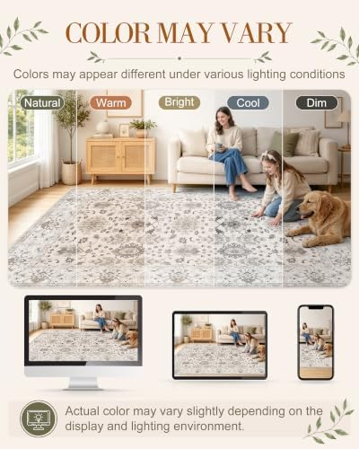 OLANLY 2x4 Washable Accent Rug Non Slip Carpet for Entryway Kitchen Bedside - Image 2