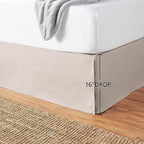 Amazon Basics Lightweight Pleated Bed Skirt, Wrinkle and Fade Resistant, Machine Washable, Queen, Taupe - Image 5