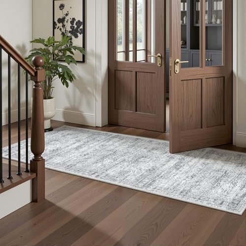 2x5 Rug Runners for Hallways Non Slip,Kitchen Rugs,Grey - Image 4