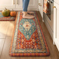 Collive Boho Kitchen Rugs Sets of 2 Fall Kitchen Mats for Floor Waterproof by Collive