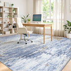 8x10 Area Rug for Living Room, Abstract Washable Large Rugs, Light Blue - Image 6