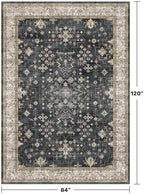 Hazo Haus Black Farmhouse Washable 7x10 Area Rugs for Living Room, Bedroom, Dining Room Table, Dark Charcoal Stain Resistant Non-Slip Large Washable - Image 2