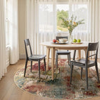 RELEANY Washable Round 6ft Area Rug for Living Room Rustic Brown - Image 2