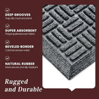 Mibao Front Door Mat Outside Entrance, 61.5" x 36", Heavy Duty Welcome Mat, Stain and Fade Resistant, Dirt Trapper Doormat, Super Absorbent Indoor Outdoor Entryway Mat with Non-Slip Backing, Gray - Image 6