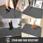 HIYARD Sturdy Front Door Mat, Absorbent Muddy Dirt Resist Welcome Door Mats Outdoor Indoor, Stain and Fade Resistant, Non-Slip Rubber Backing Low Profile Doormat for Entryway, 72×24, Charcoal - Image 5