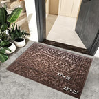 Bulijojo Front Door Mat Entrance,Durable Heavy Duty Welcome Mat,Thick Absorbent Natural Rubber Non Slip Mat,Sturdy Entryway Brown 23"x35" - Image 2