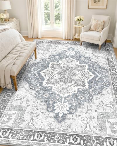 OLANLY 5x8 Washable Area Rug, Soft Non Slip Carpet for Bedroom Living Room by OLANLY