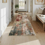 RELEANY Washable Runner 2'6"x10' Abstract Area Rug for Hallway Rustic Brown - Image 7
