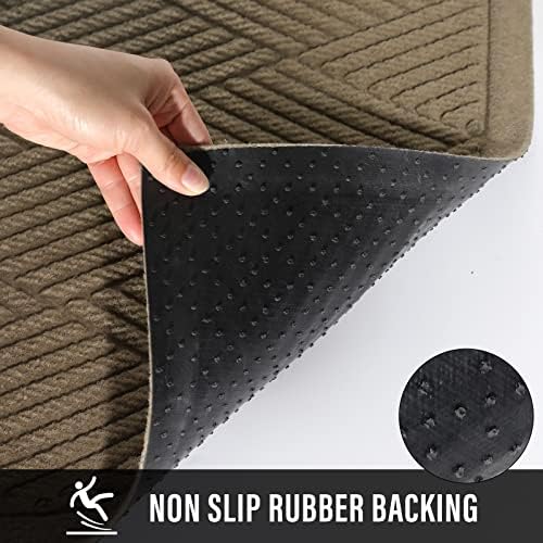 HIYARD Sturdy Front Door Mat, Absorbent Muddy Dirt Resist Welcome Door Mats Outdoor Indoor, Stain and Fade Resistant, Non-Slip Rubber Backing Low Profile Doormat for Entryway, 47×32, Beige - Image 4