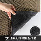 HIYARD Sturdy Front Door Mat, Absorbent Muddy Dirt Resist Welcome Door Mats Outdoor Indoor, Stain and Fade Resistant, Non-Slip Rubber Backing Low Profile Doormat for Entryway, 36×24, Beige - Image 3